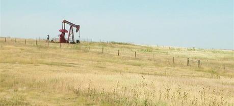 An oil drill outside of Colby, Kansas.