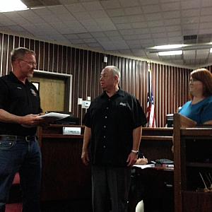 From left, City of Adelanto Director of Public Utilities John Sponsler, City Manager Jim Hart, and Mayor Cari Thomas