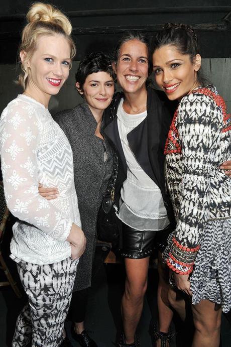 January Jones,Audrey Tautou,Isabel Marant and Freida Pinto wearing Isabel Marant pour H M