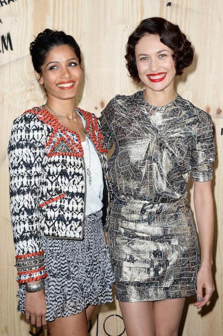  Freida Pinto and Olga Kurylenko both wearing Isabel Marant pour HM