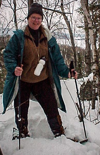 Woman on snow shoes