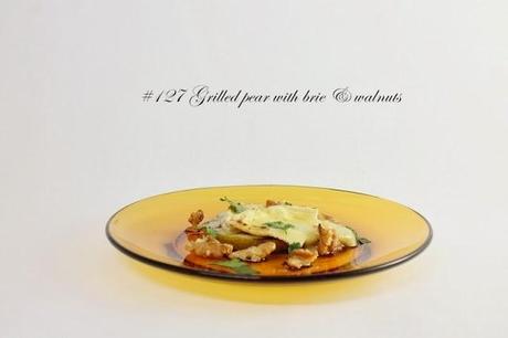 Grilled pear with brie & walnuts #127