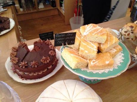 gluten free chocolate and lemon drizzle cakes at the walk cafe nottingham