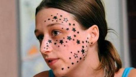 star tattoo face
