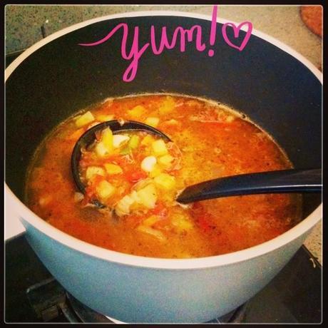 #ABeautifulMess my #minestrone soup came out super-tasty :) snubnose and piglet enjoyed every drop of it. Should make it more often to get them to eat more veggies #food #foodporn #nomnomnom #healthy