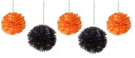 diy tutorial how to make halloween tissue paper pompoms decorations