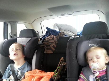 Sleeping children in the car...