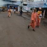 Once you enter the Temple area of Srisailam, you'll find a lot of people clad in saffron clothes like these.