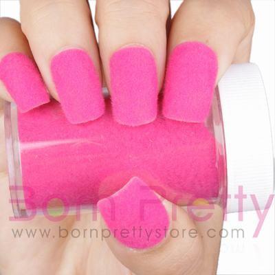 Fun Flocking Velvet Powder Manicure Nail Art Nail Polish- Hot Pink