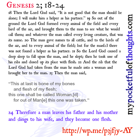 Genesis 2; 18-24