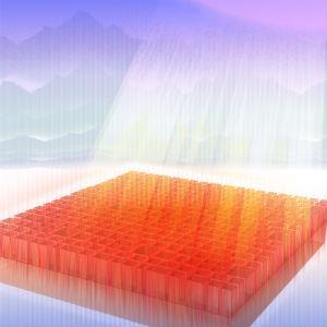 A quasi-random structure to maximise performance of a thin film silicon solar cell.