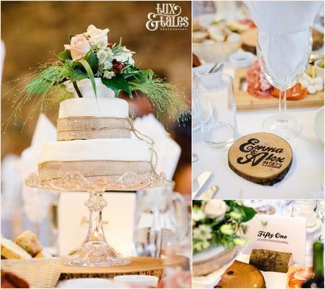 Wedding with wood accents at brmbufield barn