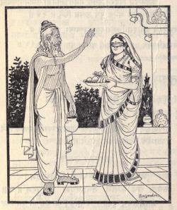 Veda Vyasa grants a boon to Gandhari