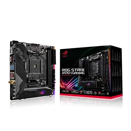 ASUS ROG Strix X570-I Gaming, X570 Mini-ITX Gaming Motherboard, AMD Ryzen 3000 with PCIe 4.0, WiFi 6 (802.11ax), Intel Gigabit Ethernet, SATA 6Gb/s