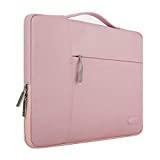 MOSISO Laptop Sleeve Compatible with MacBook Air/Pro Retina, 13-13.3 inch Notebook, Compatible with MacBook Pro 14 inch 2021 M1 Pro/M1 Max A2442, Polyester Multifunctional Briefcase Bag, Pink