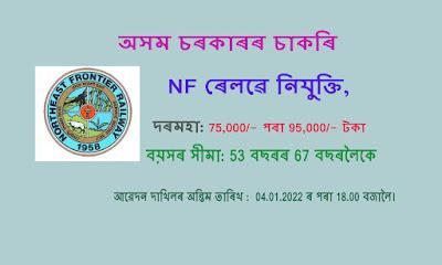 NF ৰেলৱে নিযুক্তি,10 জন চিকিৎসকৰ খালী পদ