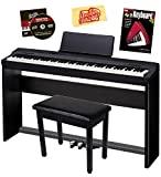 Casio Privia PX-160 Digital Piano - Black Bundle with CS-67 Stand, SP-33 Pedal, Furniture Bench, Instructional Book, Austin Bazaar Instructional DVD, and Polishing Cloth