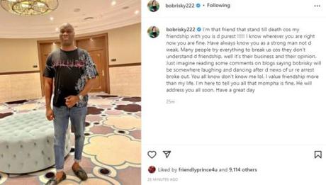 I’m That Friend That Stand Till Death Because My Friendship Is The Purest -Bobrisky Reacts To Mompha’s Re-arrest