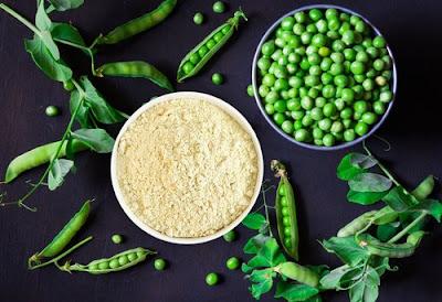Pea protein is a type of food. It's a powdered protein source made from yellow and green split peas (Pisum sativum), which are legumes.