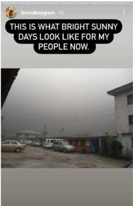 Nigerian Musician, Burna Boy Demands End To Soot Pollution In Rivers State Nigerian Musician, Burna Boy Demands End To Soot Pollution In Rivers State