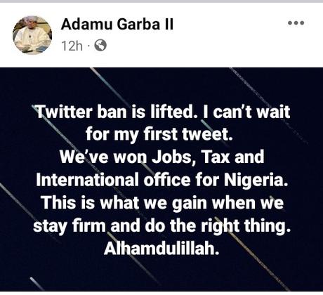 Checkout Former Presidential Aspirant, Adamu Garba’s Reaction After Buhari Lifted Ban On Twitter