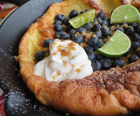 Dutch Baby  with Blueberries & Lime