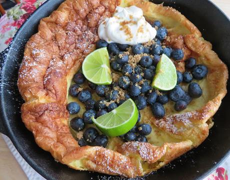 Dutch Baby  with Blueberries & Lime