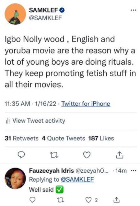 Nollywood Movies Are The Reason A Lot Of Young Boys Are Doing Ritual Nollywood Movies Are The Reason A Lot Of Young Boys Are Doing Ritual