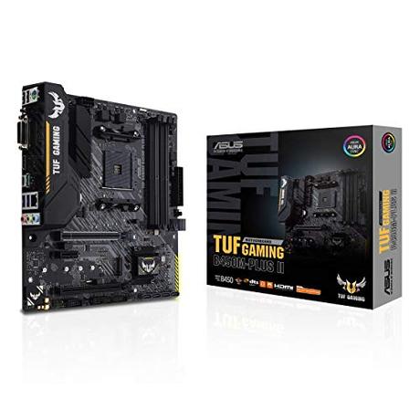 ASUS TUF Gaming B450M-PLUS II AMD AM4 (Ryzen 5000, 3rd Gen Ryzen microATX Gaming Motherboard (DDR4 4400(O.C.), USB 3.2 Gen 2 Type-A, BIOS Flashback, 256Mb BIOS Flash ROM, AI Noise Cancelling Mic