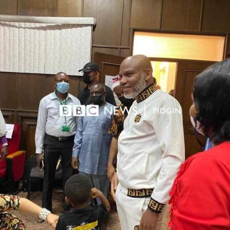 Photos of Nnamdi Kanu And Mike Ozekhome In Court Today As He Joins Kanu’s Legal Team
