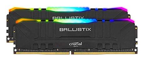 Crucial Ballistix RGB 3200 MHz DDR4 DRAM Desktop Gaming Memory Kit 32GB (16GBx2) CL16 BL2K16G32C16U4BL (Black)