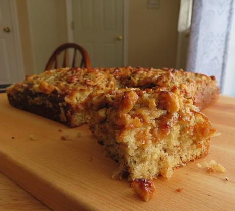 Crunchy Topped Banana Snack Cake