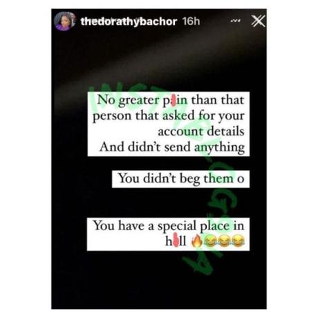 You Have A Special Place In Hell If You Ask For Account Number And Fail To Send Money – BBNaija Star, Dorathy