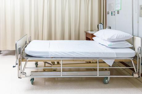 Hospital beds can move from a flat position to a seated one. Hospital beds