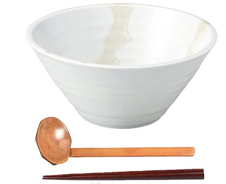 Tikusan Ramen Noodle Bowl Set with Chop Sticks and Spoon Made in Japan,