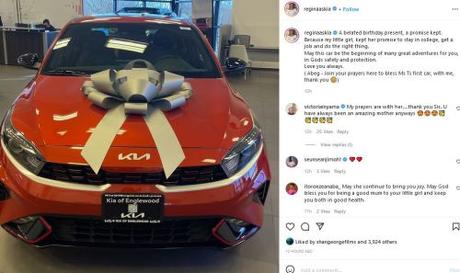 Regina Askia Gifts Her Daughter A Car For Keeping Her Promise To Stay In College