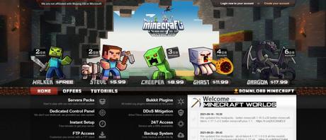 Minecraft worlds hosting