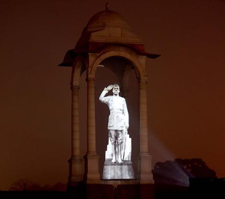 Nation's pride - Nethaji stands at India Gate - today hologram .. .. sooner in granite !!