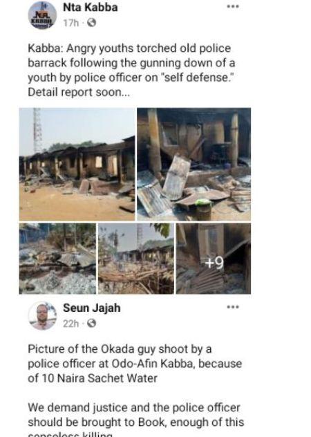 Trigger-happy Policeman Kills Young Man Over Sachet Water In Kogi (Photos/Videos)