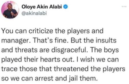 AFCON: I Wish We Can Trace Those That Threatened The Players So We Can Arrest And Jail Them