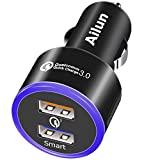 Ailun Car Charger Qualcomm Quick Charge 3.0 Adapter Fast Dual USB Port 35W for iPhone 11 12 Pro Max 12 Mini X Xs XR SE 2020 Galaxy s20+ S20Ultra