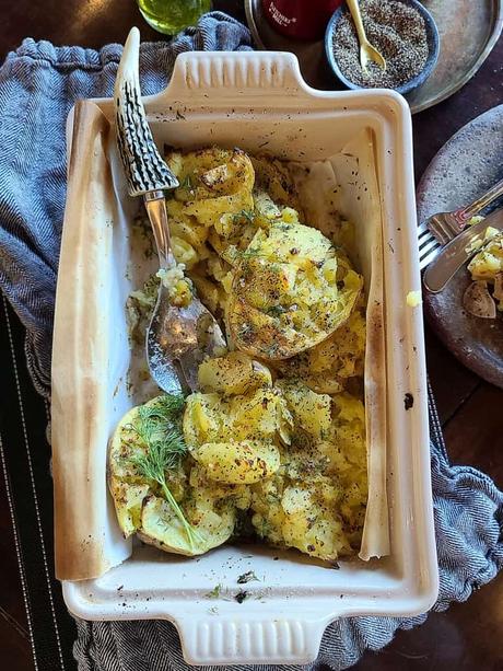 Easy Salt Vinegar Smashed Potatoes