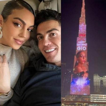 Ronaldo Celebrates Girlfriend’s Birthday In A Special Way, Lights Up Dubai Skyline With Her Images (Video)