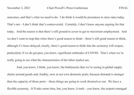 Federal Reserve chairman Jerome Powell’s speech