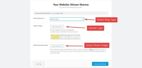 add website logo and social share image in rankmath