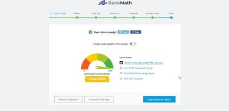 rank math setup complete