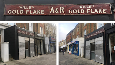Reveal of old Wills's tobacconist sign in Hornsey Road, N19