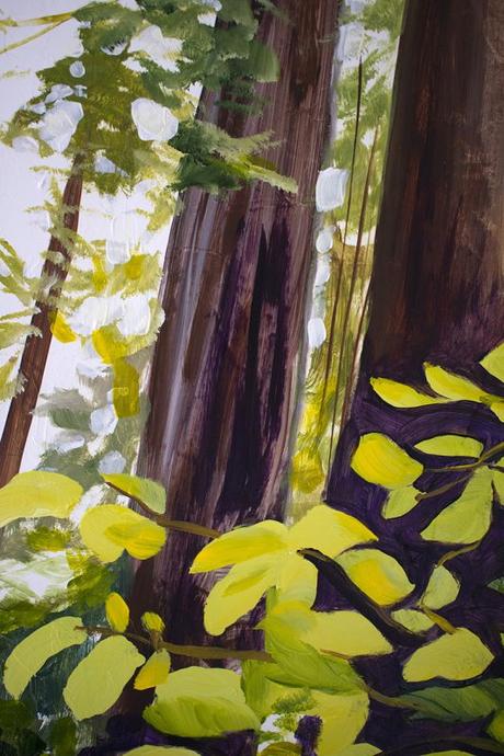 Lit Up | Forest Painting with Leaves in Sunlight