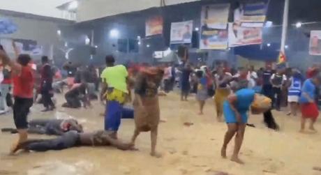 Church Members Roll In Mud Water After Falling Under Anointing (Video)