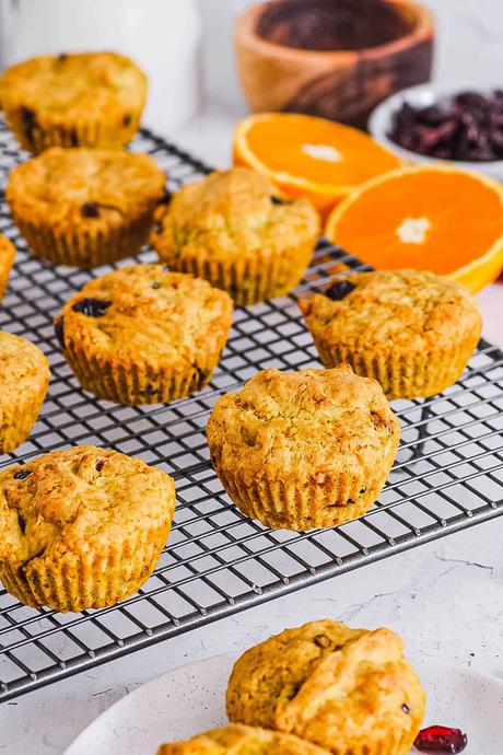 Healthy Orange Cranberry Muffins (Gluten-Free, Vegan)